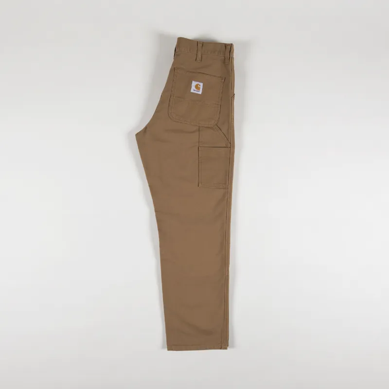 Carhartt WIP Double Knee Pant Hamilton Brown Rinsed Dearborn Canvas-2