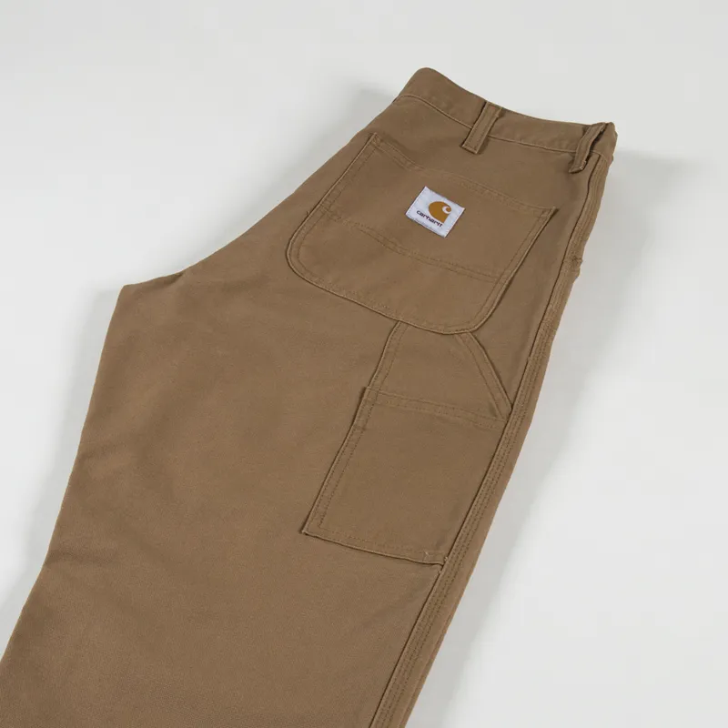 Carhartt WIP Double Knee Pant Hamilton Brown Rinsed Dearborn Canvas-5