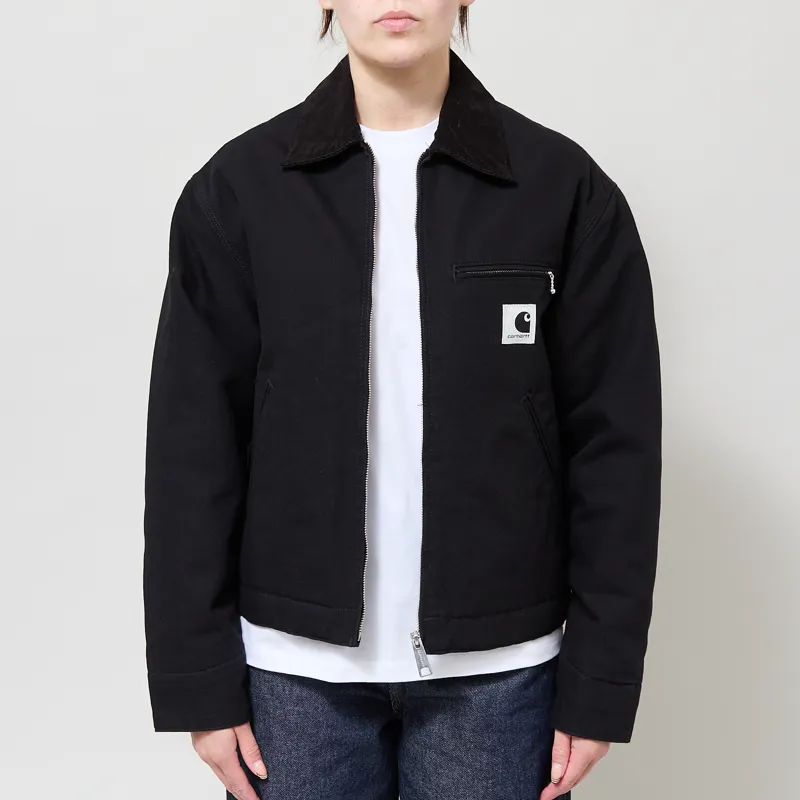 Carhartt WIP Womens OG Detroit Jacket Black Rinsed-1
