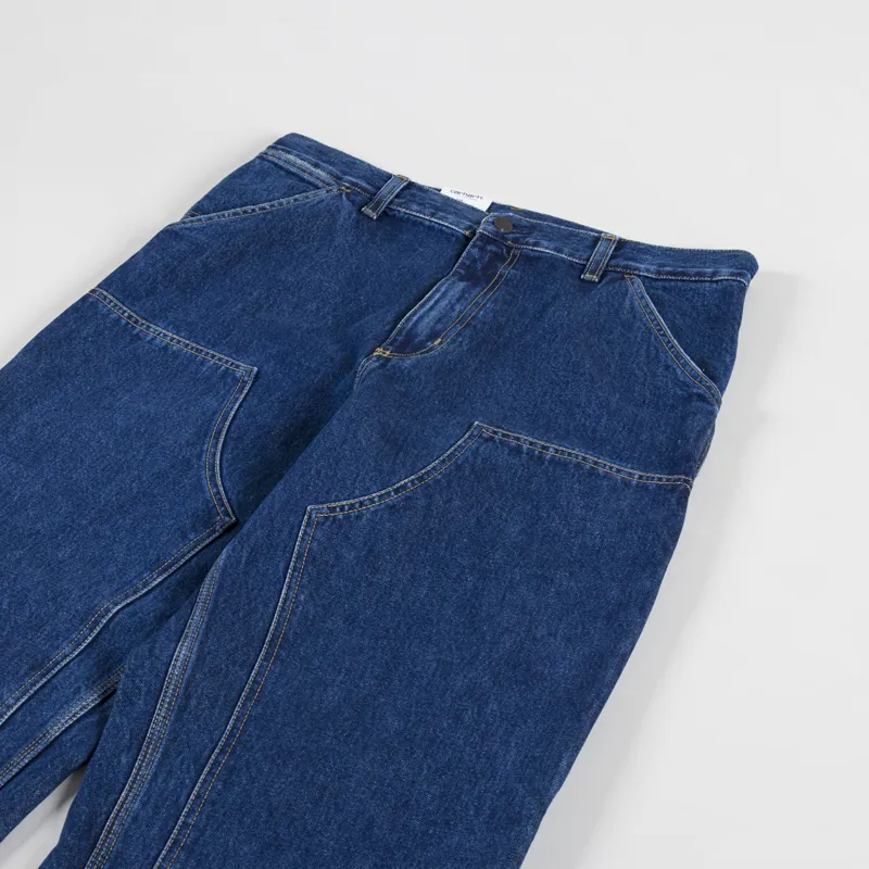 Carhartt WIP Double Knee Pant Blue Stone Washed Smith Denim-4
