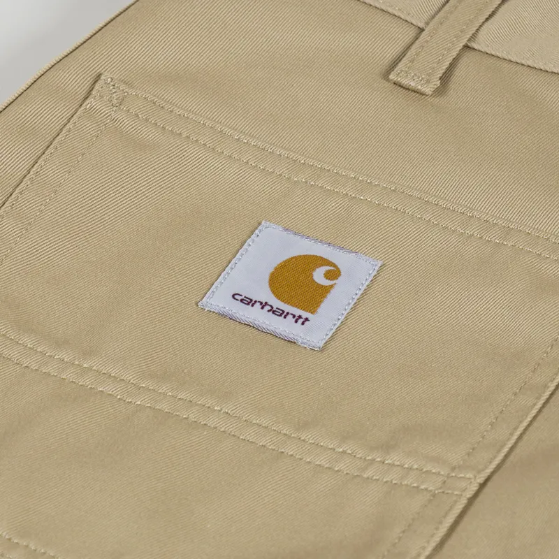 Carhartt WIP Mens Simple Pant Trousers Sable Rinsed Denison Twill