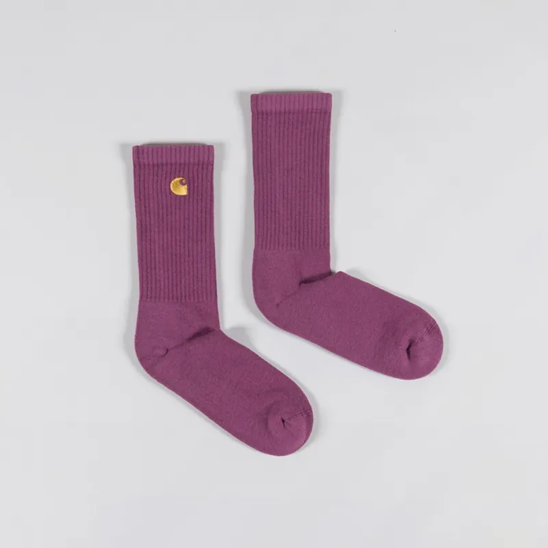 Carhartt WIP Chase Socks Fuchsia Gold