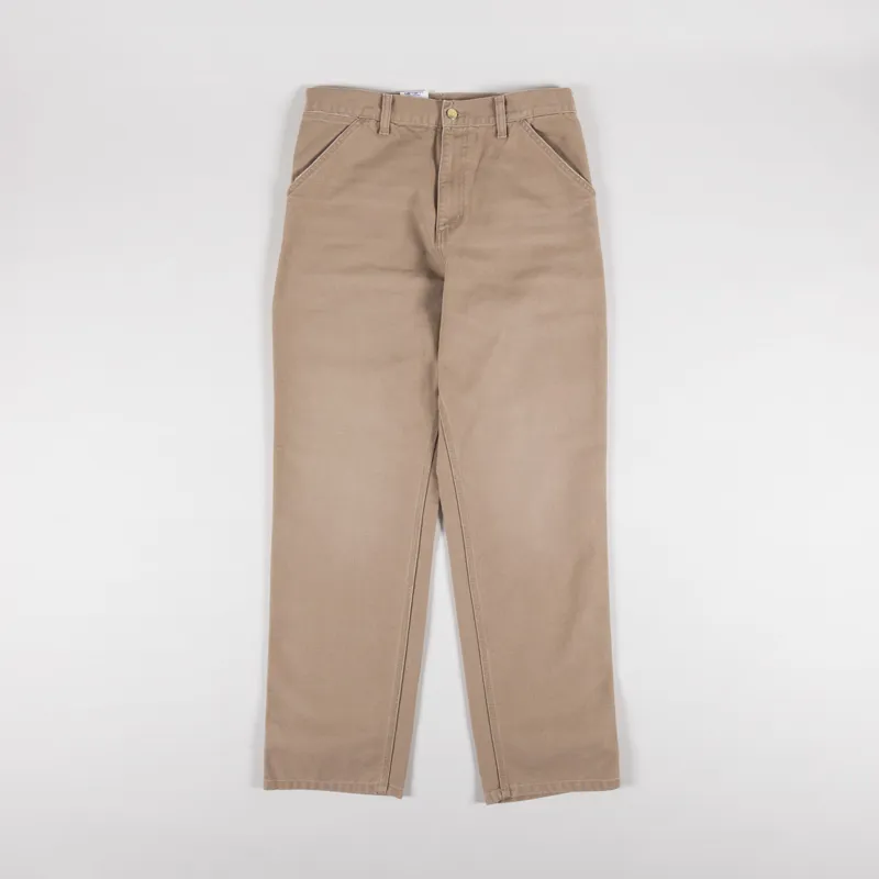 Carhartt WIP Single Knee Pant Peanut Aged Dearborn Canvas-1