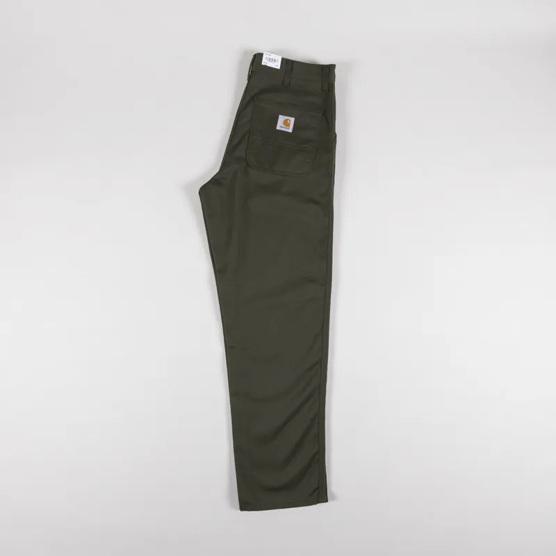 Carhartt WIP Simple Pant Office Green Rinsed Denison Twill-2