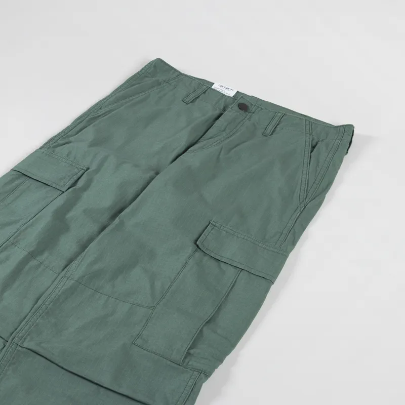 Carhartt WIP Regular Cargo Pant Duck Green Rinsed Columbia Ripstop-3