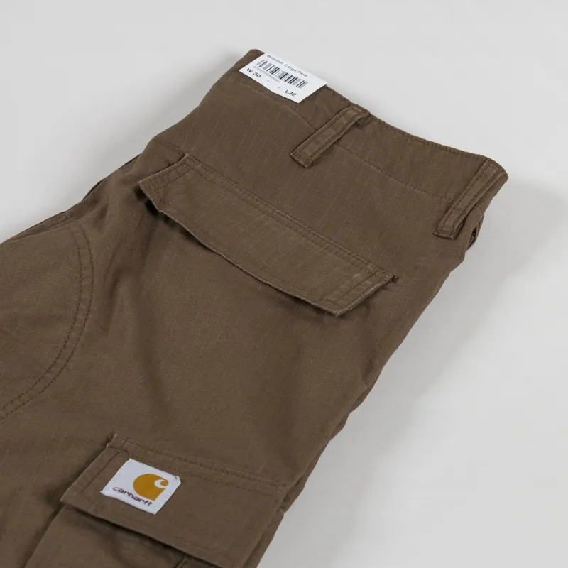 Carhartt WIP Regular Cargo Pant Chocolate Rinsed Columbia Ripstop-5
