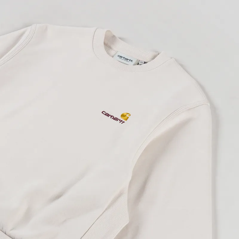 Carhartt WIP Womens American Script Sweat Moonbeam-6