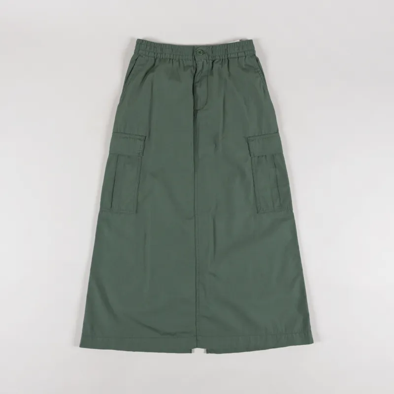 Carhartt WIP Womens Cargo Skirt Long Duck Green Rinsed-4