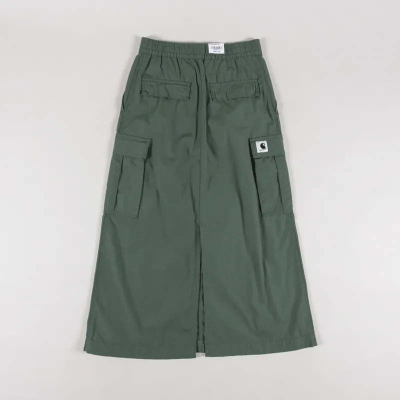 Carhartt WIP Womens Cargo Skirt Long Duck Green Rinsed-5