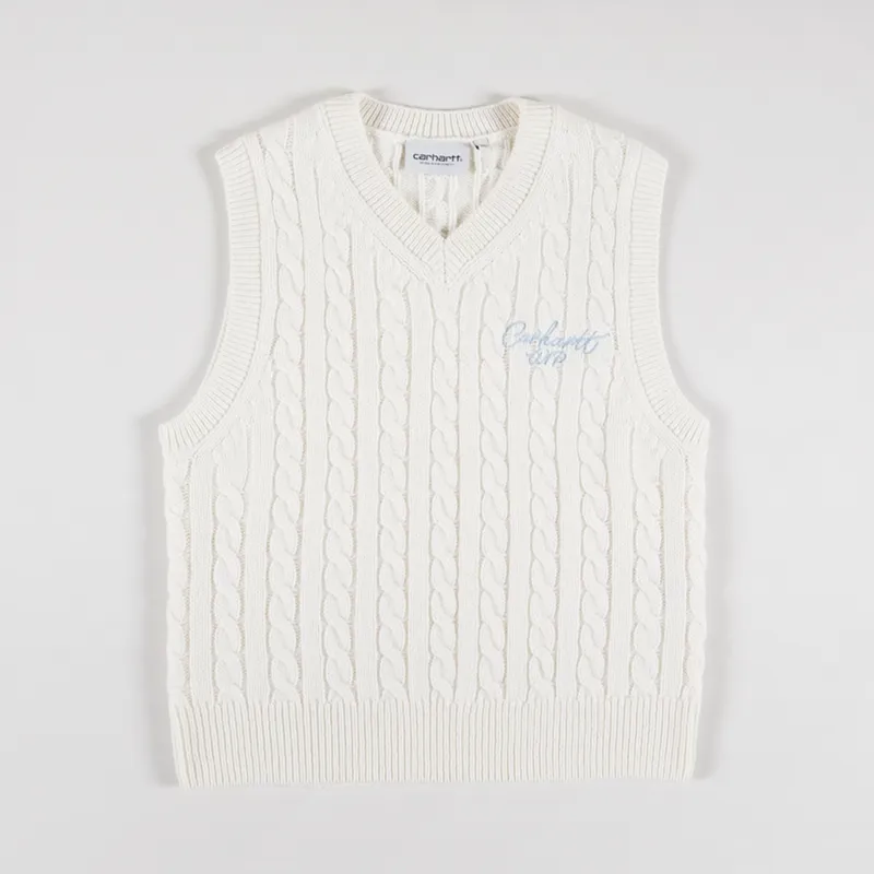 Carhartt WIP Womens Signature Vest Sweater Natural Dusty Ice-4