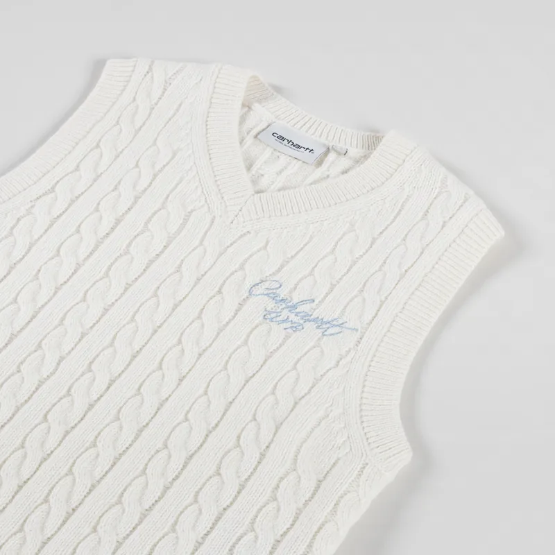 Carhartt WIP Womens Signature Vest Sweater Natural Dusty Ice-6
