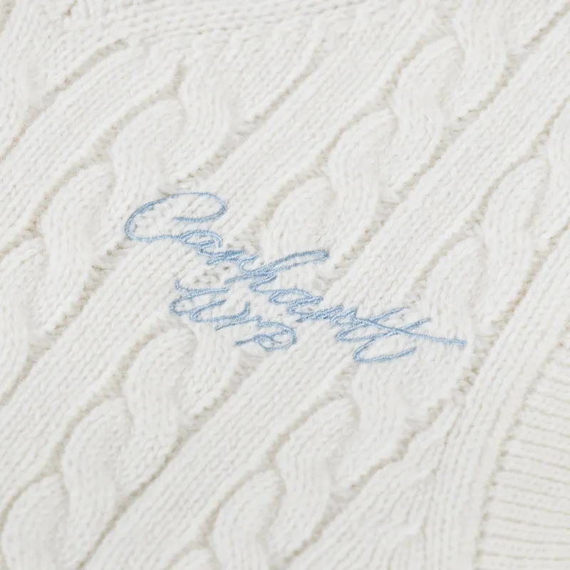 Carhartt WIP Womens Signature Vest Sweater Natural Dusty Ice-8