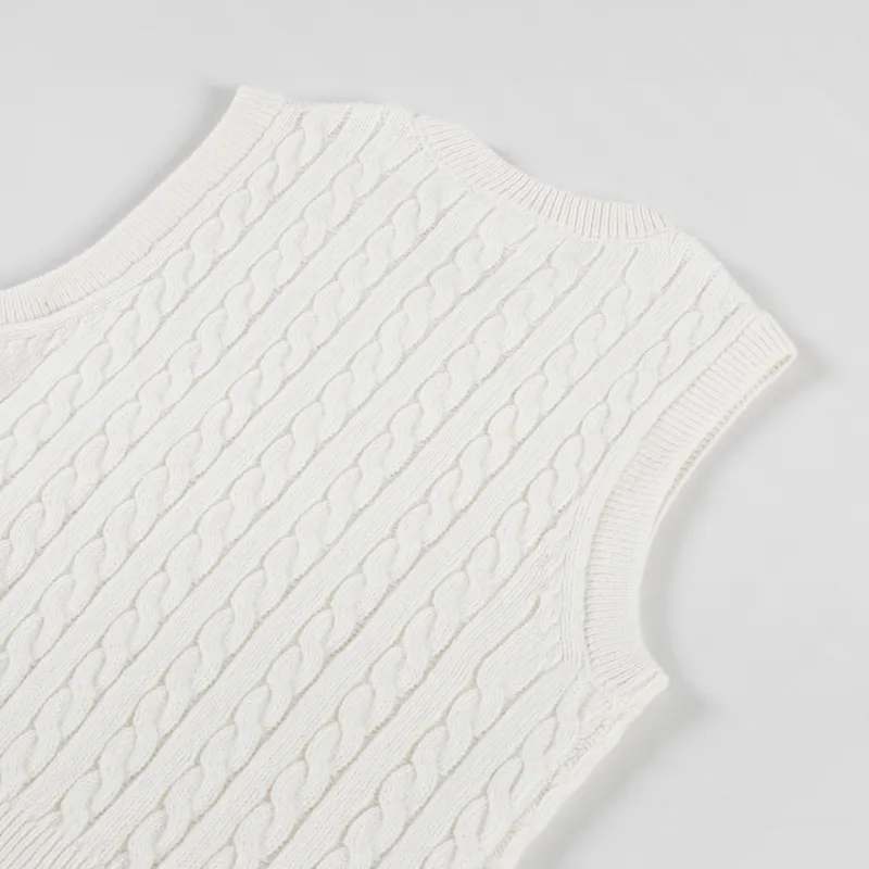 Carhartt WIP Womens Signature Vest Sweater Natural Dusty Ice-7