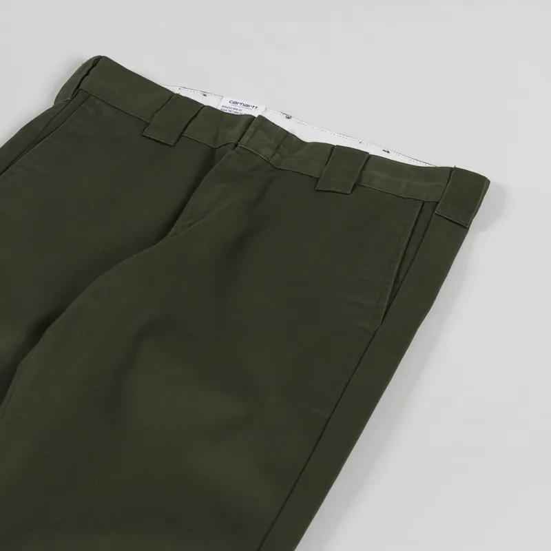 Carhartt WIP Master Pant Office Green Rinsed Denison Twill-4