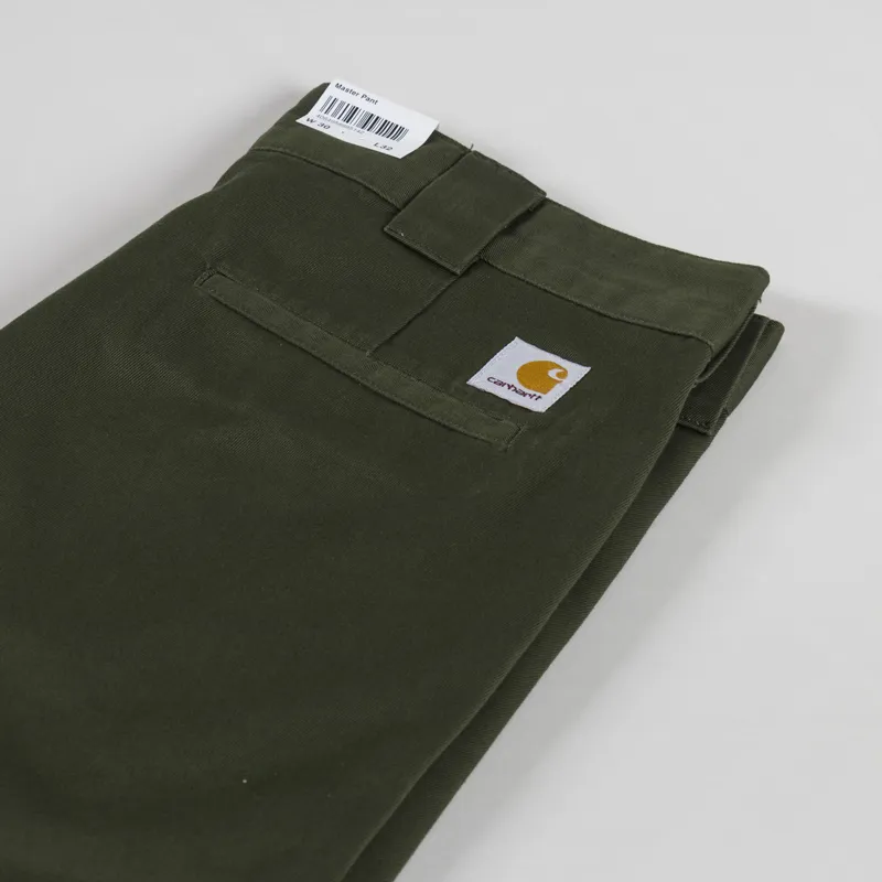 Carhartt WIP Master Pant Office Green Rinsed Denison Twill-5