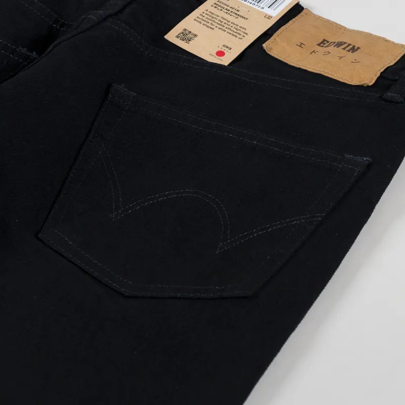 Edwin Regular Straight Jeans Black Unwashed-7
