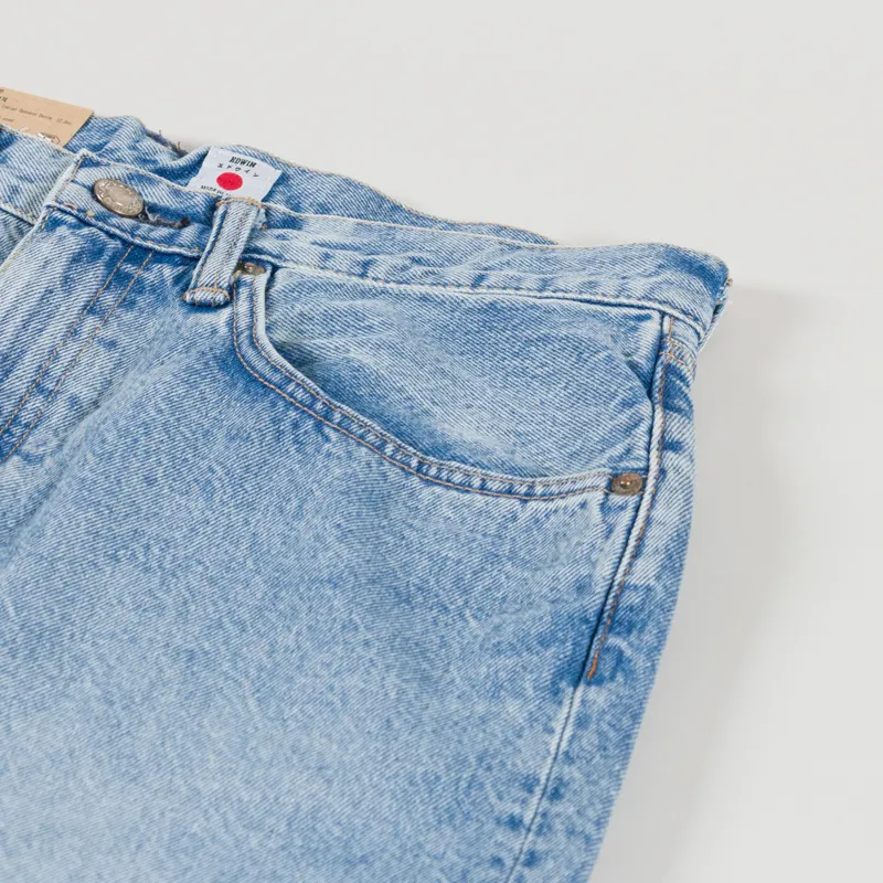 Edwin Wide Pants Blue Mid Light Used-7