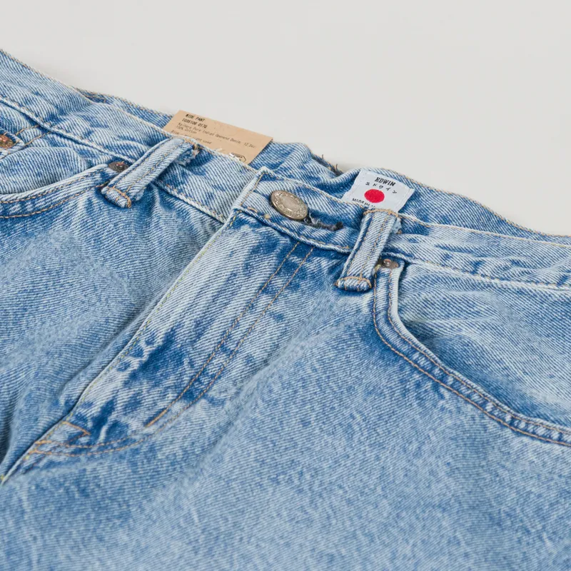 Edwin Wide Pants Blue Mid Light Used-5