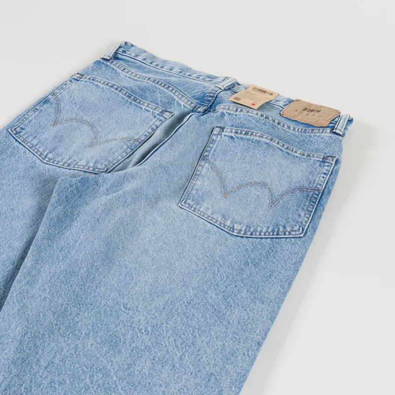 Edwin Wide Pants Blue Mid Light Used-3