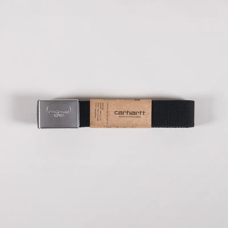 Carhartt WIP Heart Clip Belt Black Silver-1