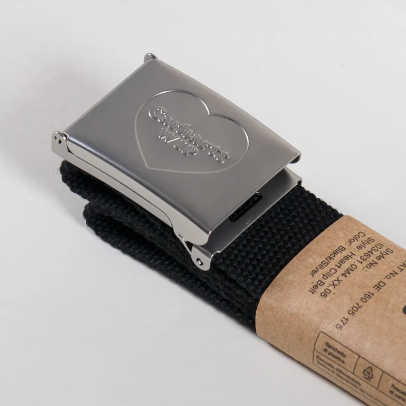 Carhartt WIP Heart Clip Belt Black Silver-2