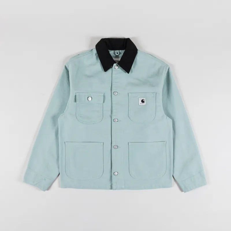 Carhartt WIP Womens OG Michigan Coat Frosted Green Black Rinsed