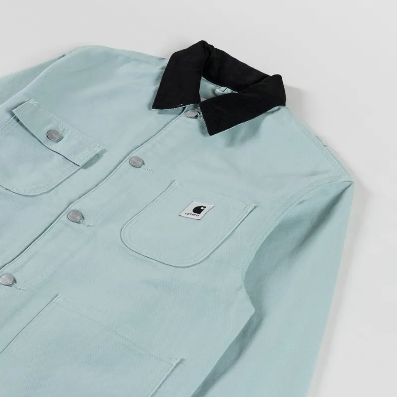 Carhartt WIP Womens OG Michigan Coat Frosted Green Black Rinsed-3