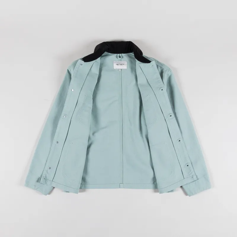 Carhartt WIP Womens OG Michigan Coat Frosted Green Black Rinsed-1