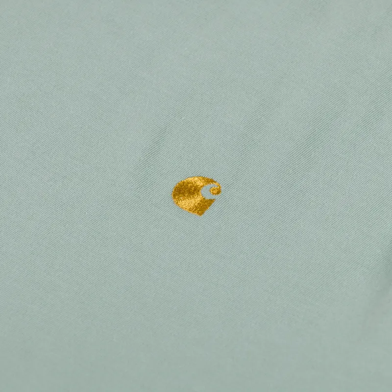 Carhartt WIP Womens Chase T Shirt Frosted Green Gold-2