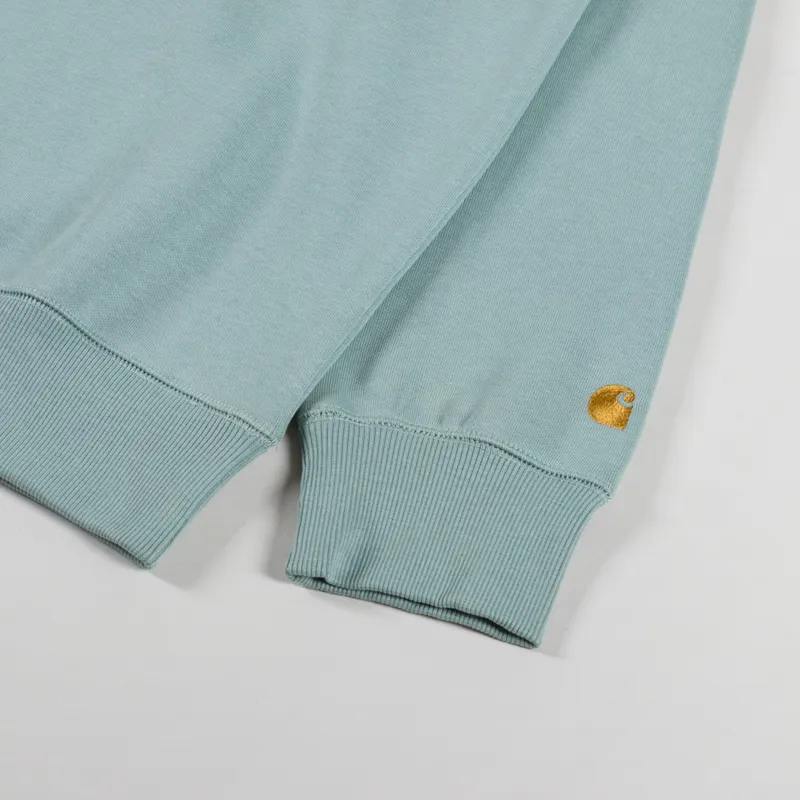 Carhartt WIP Chase Sweatshirt Frosted Green Gold-6
