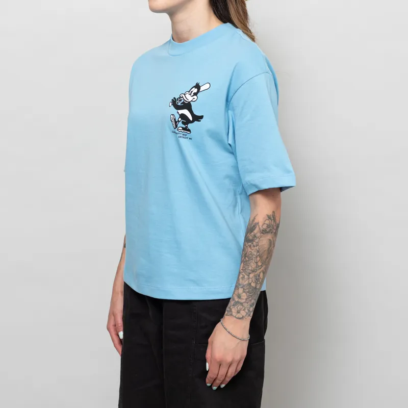 Carhartt WIP Womens Home Run T Shirt Bluebird-1