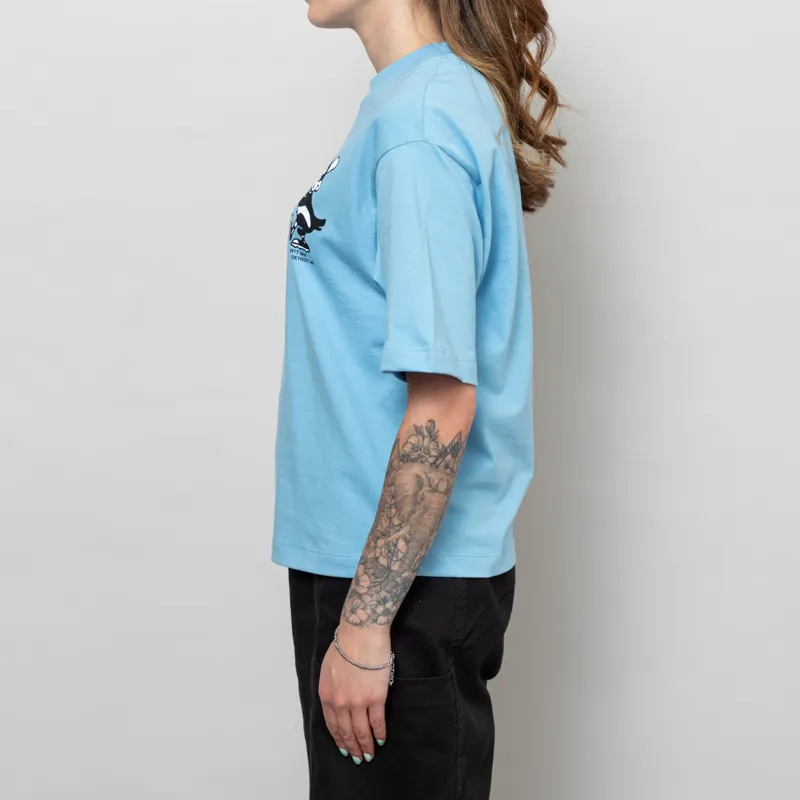 Carhartt WIP Womens Home Run T Shirt Bluebird-2