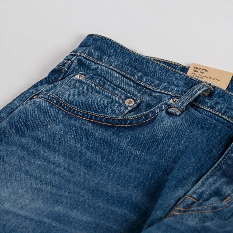 Edwin Mens Regular Tapered Denim Jeans Indigo Blue Mid Used