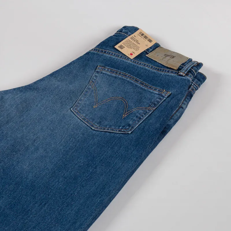 Edwin Regular Tapered Jeans Blue Mid Used-3