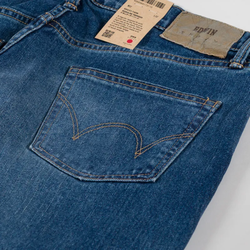 Edwin Regular Tapered Jeans Blue Mid Used-7