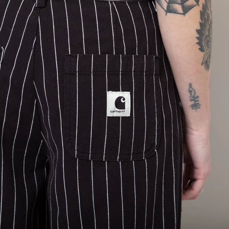 Carhartt WIP Womens Hendry Pants Seaton Stripe Black Wax Rinsed-6