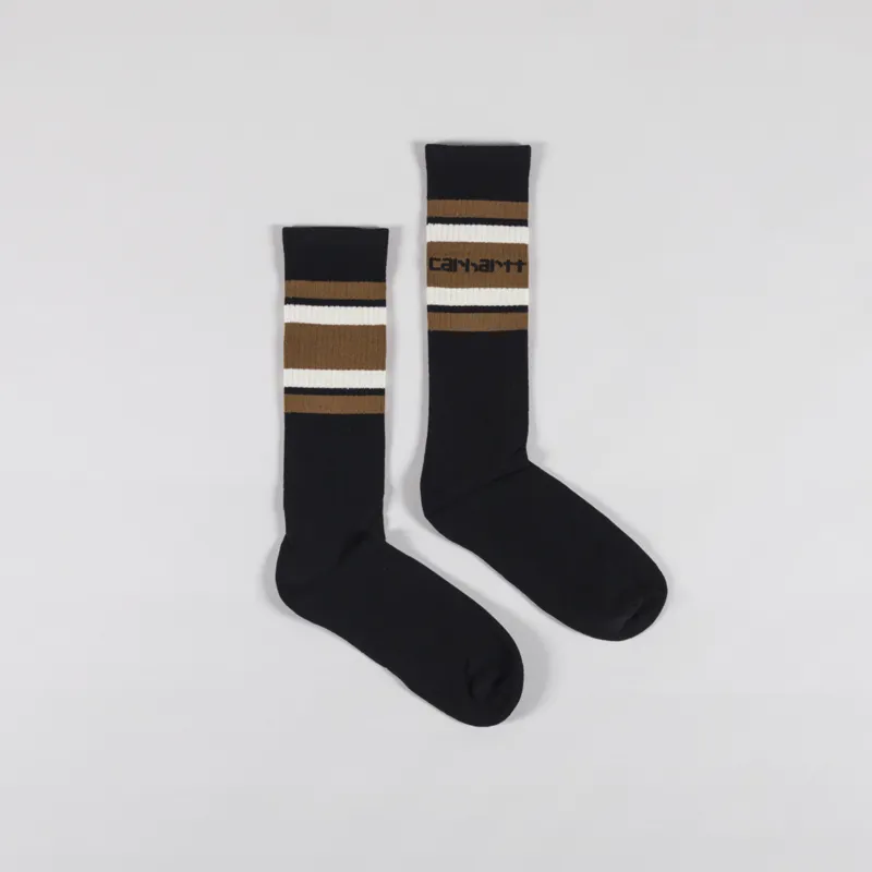 Carhartt WIP Connors Socks Black Hamilton Brown Salt