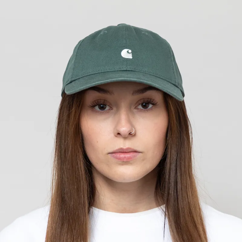 Carhartt WIP Womens Madison Logo Cap Silver Pine Wax-1
