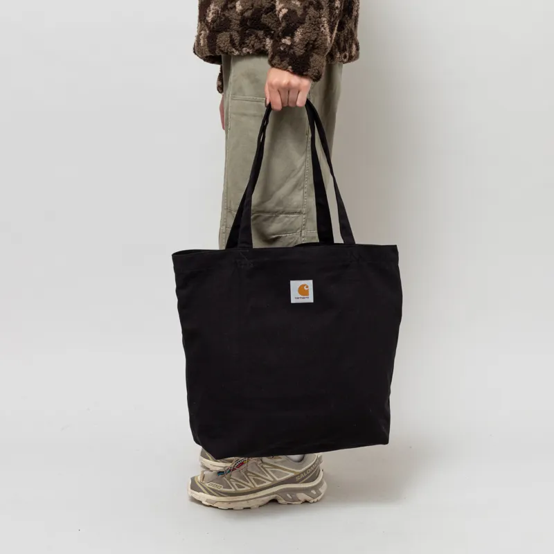 Carhartt WIP Womens Canvas Graphic Tote Wiptopia Print Black-1