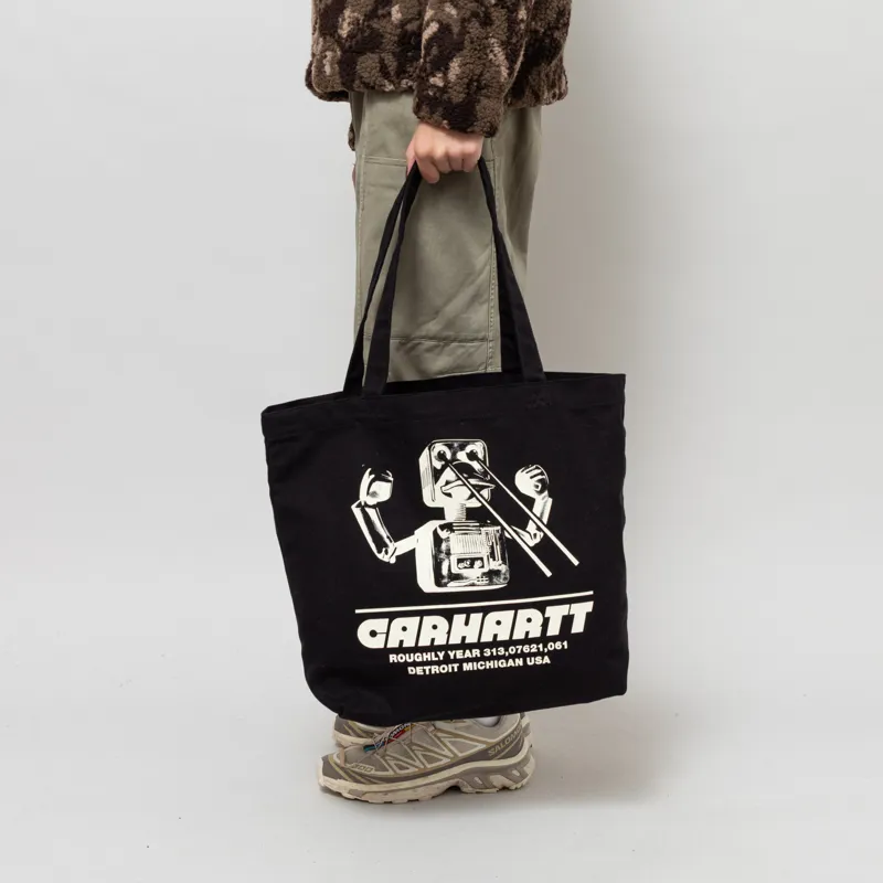 Carhartt WIP Womens Canvas Graphic Tote Wiptopia Print Black