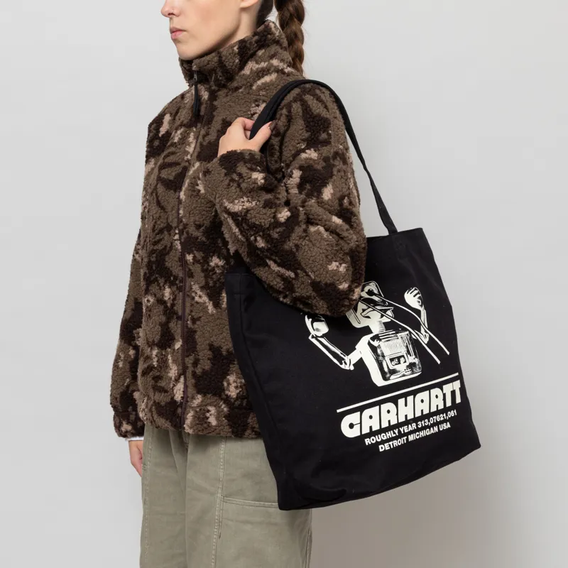 Carhartt WIP Womens Canvas Graphic Tote Wiptopia Print Black-2