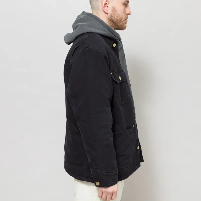 Carhartt WIP OG Chore Coat Hamilton Black Stone Canvas-4