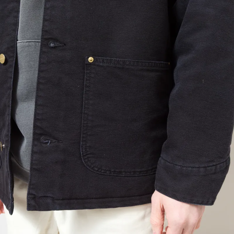 Carhartt WIP OG Chore Coat Hamilton Black Stone Canvas-10