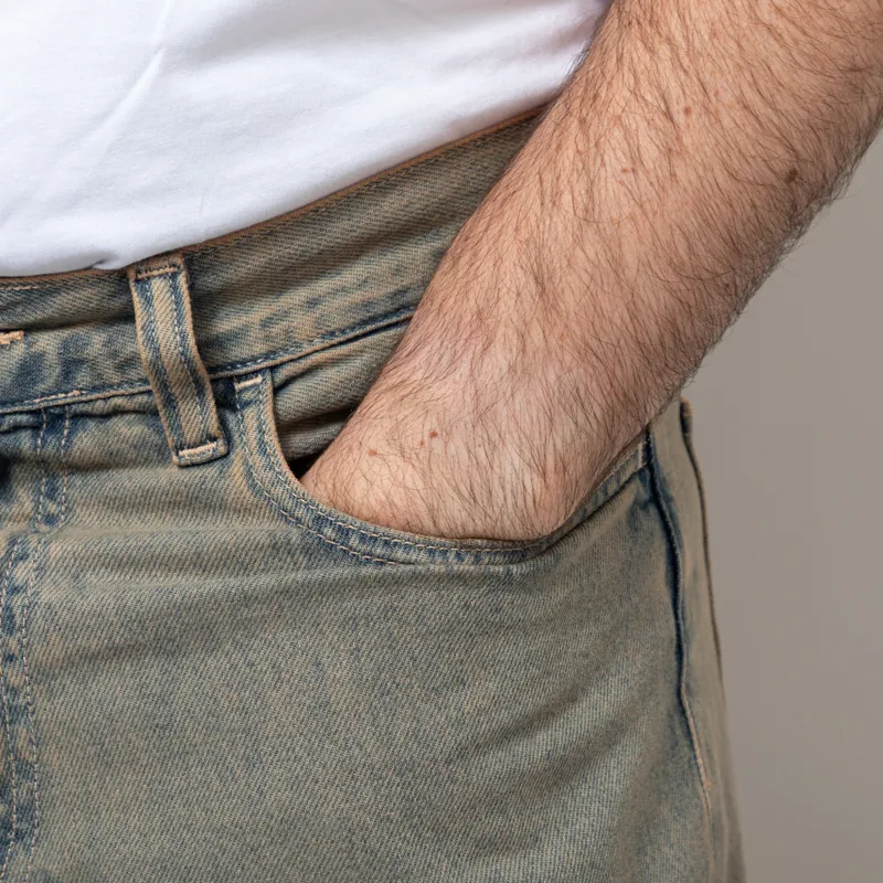 Carhartt WIP Landon Pant Blue Leather Garment Dyed-8