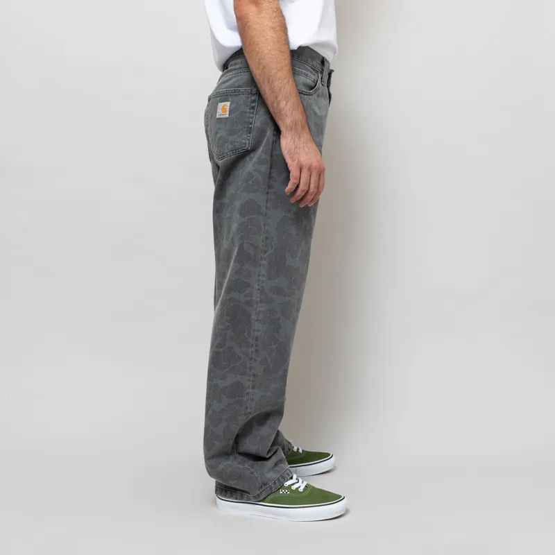Carhartt WIP Mens Duck Landon Pant Camo Black Heavy Bleached