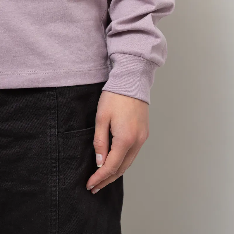 Carhartt WIP Womens Long Sleeve Pocket Jubilee T Shirt Pink Fog-6