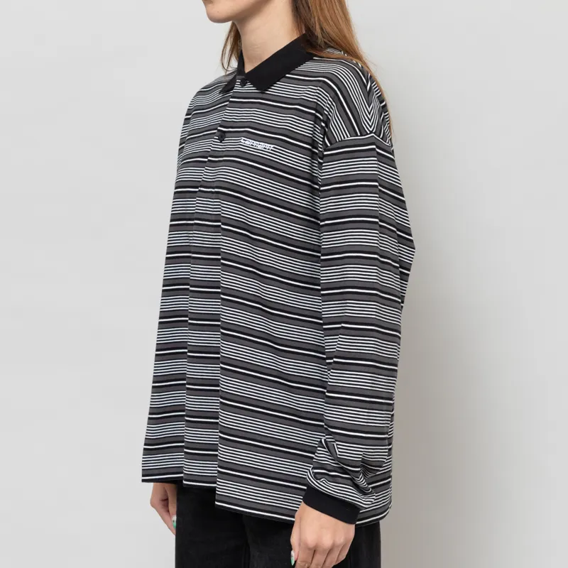 Carhartt WIP Womens Long Sleeve Largo Polo Shirt Black-1