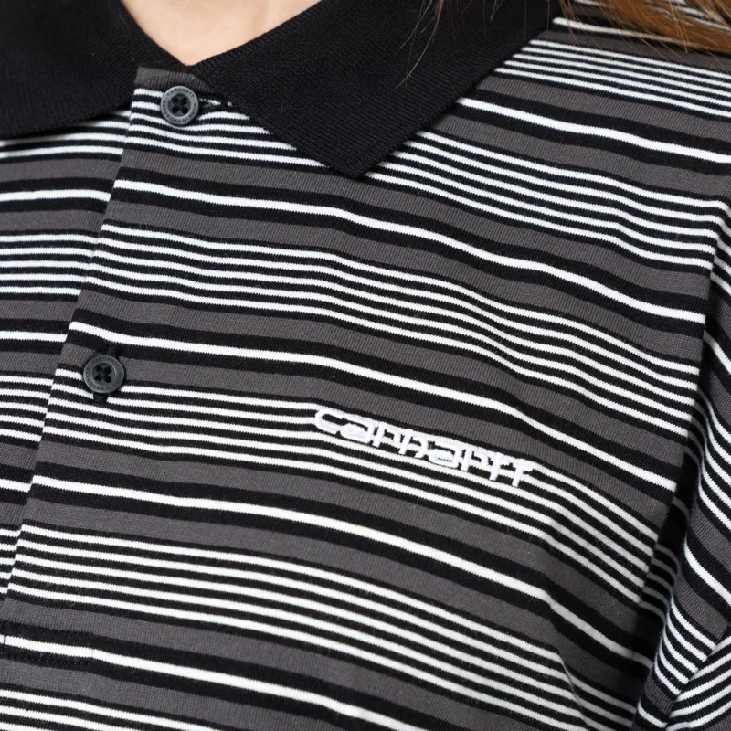 Carhartt WIP Womens Long Sleeve Largo Polo Shirt Black-6