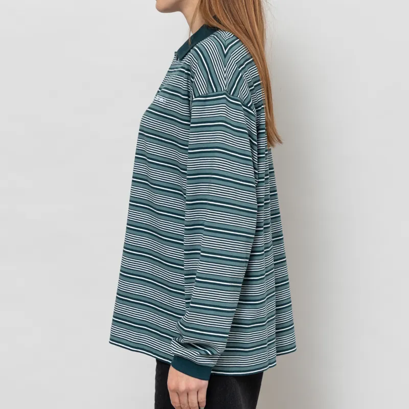 Carhartt WIP Womens Long Sleeve Largo Polo Shirt Deep Lagoon-2