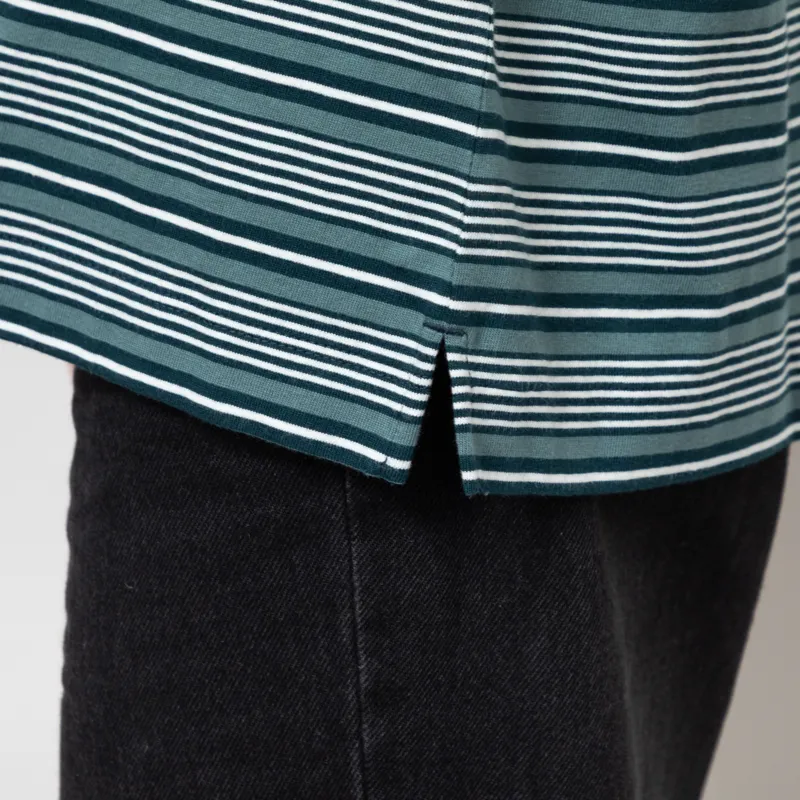 Carhartt WIP Womens Long Sleeve Largo Polo Shirt Deep Lagoon-7